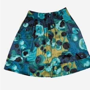 Pre-owned Worthington Teal and Gold A-Line Skirt